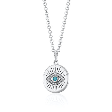 Evil Eye Pendant Necklace Silver Scream pretty australia