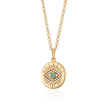 Evil Eye Pendant Necklace Gold Scream pretty australia