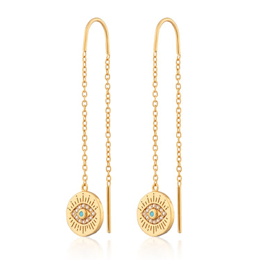 evil eye threader earrings gold scream pretty australia