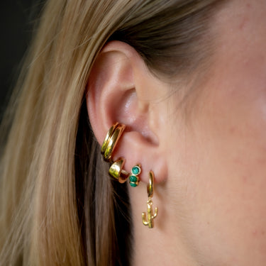 Cactus Charm Hoop Earring Hoops Earrings Gold Silver Sustainable Scream Pretty Australia