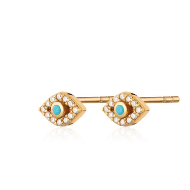 Evil Eye Stud Earrings Turquoise clear Gold Silver australia