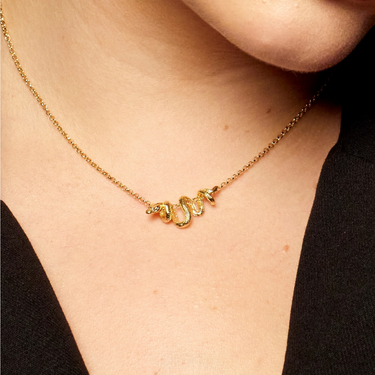 Snake Serpent Chinese New year Necklace Silver Chain Gold Australia Australian jewelry Jewellery Sustainable Mejuri Arms of Eve Free Shipping AfterPay Recycled Sterling Silver 18ct Gold Plated Birthday gift christmas present affordable fashion one year warranty