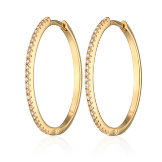 Slim Sparkling Perfect Hoop Earrings Gold Scream Pretty Australia