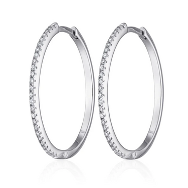 Slim Sparkling Perfect Hoop Earrings Silver Scream Pretty Australia