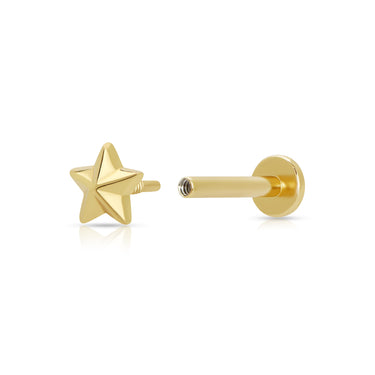 Faceted Star Flat Back Labret Single Earring Gold Silver Australia Affordable earrings Recycled Sterling Silver 18ct Gold Plated Birthday gift christmas present Australian mejuri arms of eve affordable fashion jewellery free australian shipping one year warranty