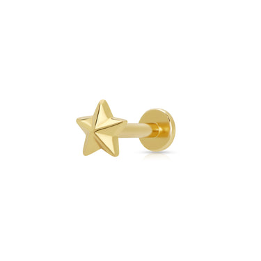 Faceted Star Flat Back Labret Single Earring Gold Silver Australia Affordable earrings Recycled Sterling Silver 18ct Gold Plated Birthday gift christmas present Australian mejuri arms of eve affordable fashion jewellery free australian shipping one year warranty