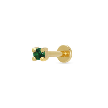 Green Stone Flat Back Stud Earring