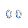 Huggie earrings with blue stones in Silver by Scream Pretty Australia