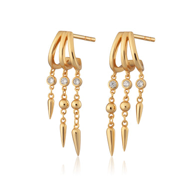 Illusion Claw Drop Hoop Earrings Dangly Gold Scream Pretty Australia