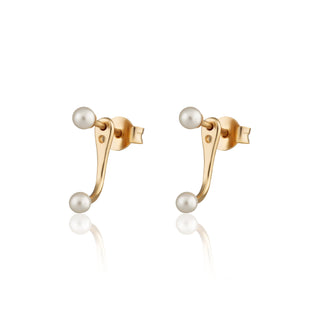 Pearl Dot Ear Jacket Stud Earrings Gold Silver australia