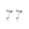 Sparkling Dot Ear Jacket Stud Earrings Silver Scream Pretty