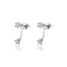 Sparkling Star Ear Jacket Stud Earrings silver